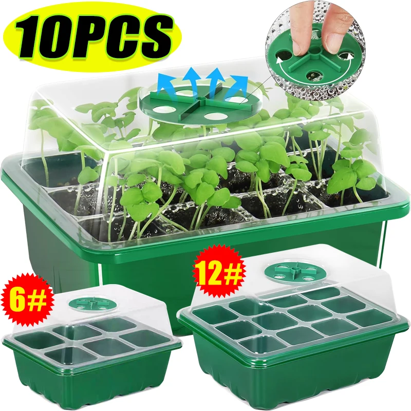 Humidity Dome Kit - 6/12 Grids Growing Starting Nursery Trays