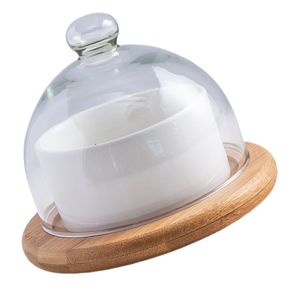 Ceramic Salad Bowl Set with Cl - Plastic Dome Clear review and price